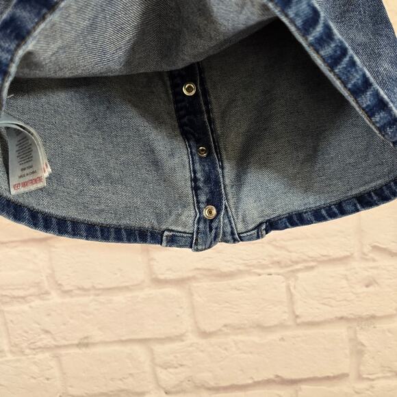 Tommy Bahama Little Girls Ruffled Button Blue Jean Denim Mini Skirt Size XS 4 - Picture 6 of 9
